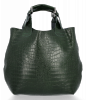 Kožené kabelka shopper bag Vittoria Gotti lahvově zelená VG804